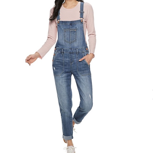 American Rag Pants - Junior’s American Rag Denim Overalls Medium Wash